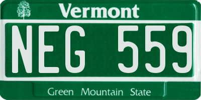 VT license plate NEG559