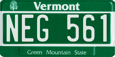VT license plate NEG561