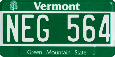 VT license plate NEG564