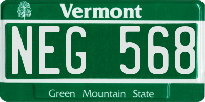 VT license plate NEG568