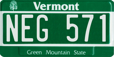 VT license plate NEG571
