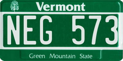 VT license plate NEG573
