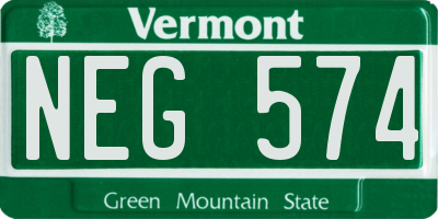 VT license plate NEG574