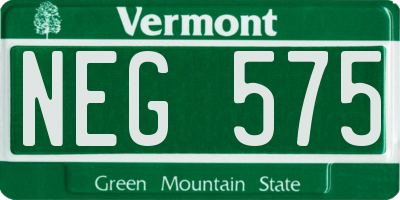 VT license plate NEG575