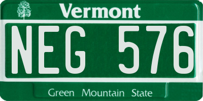 VT license plate NEG576