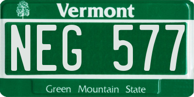 VT license plate NEG577