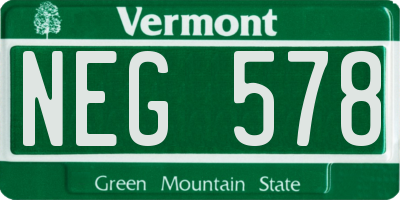 VT license plate NEG578