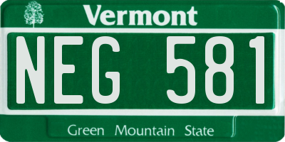 VT license plate NEG581