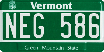 VT license plate NEG586
