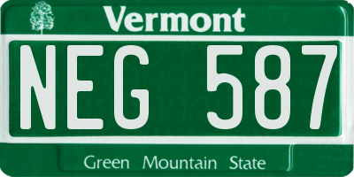 VT license plate NEG587