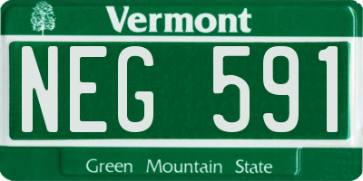 VT license plate NEG591