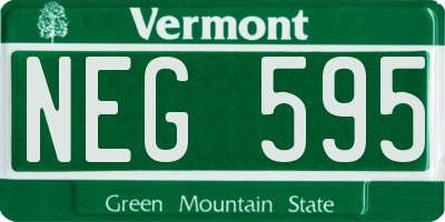 VT license plate NEG595