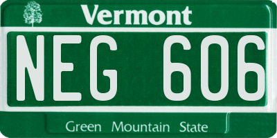 VT license plate NEG606