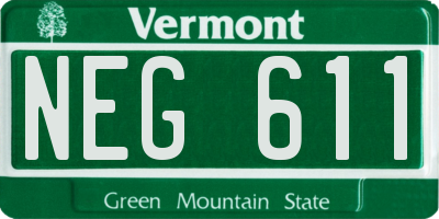 VT license plate NEG611