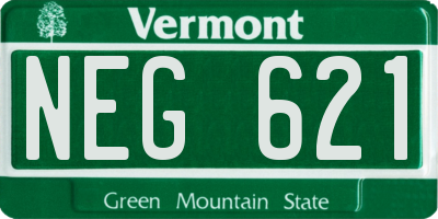 VT license plate NEG621
