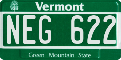 VT license plate NEG622