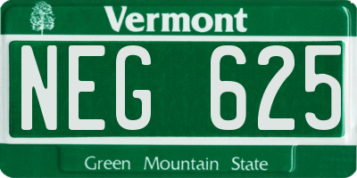 VT license plate NEG625