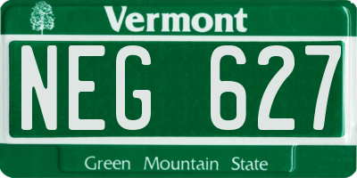 VT license plate NEG627