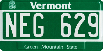 VT license plate NEG629