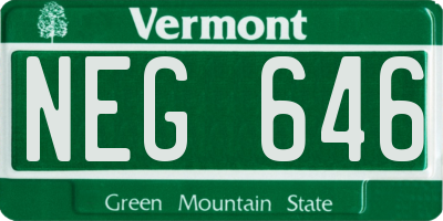 VT license plate NEG646
