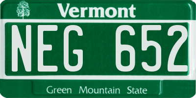VT license plate NEG652