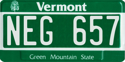 VT license plate NEG657