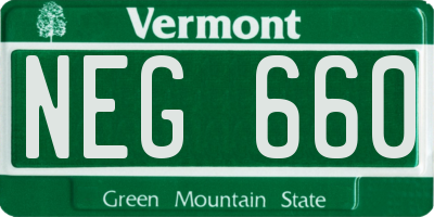 VT license plate NEG660