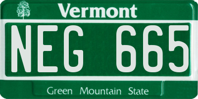 VT license plate NEG665