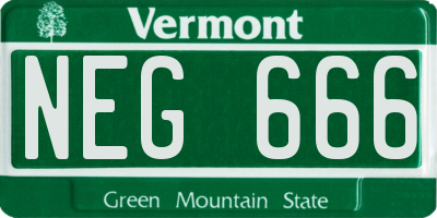 VT license plate NEG666
