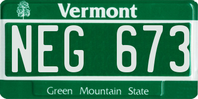 VT license plate NEG673