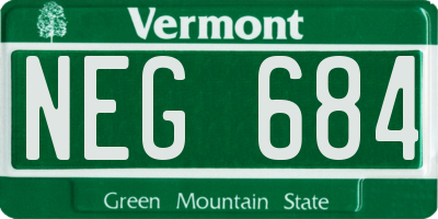 VT license plate NEG684
