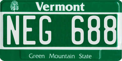 VT license plate NEG688