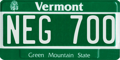 VT license plate NEG700