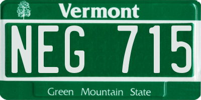 VT license plate NEG715