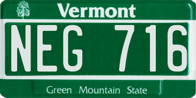 VT license plate NEG716