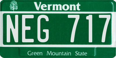 VT license plate NEG717