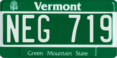 VT license plate NEG719