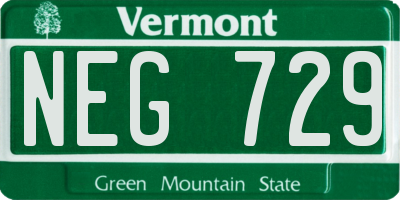 VT license plate NEG729