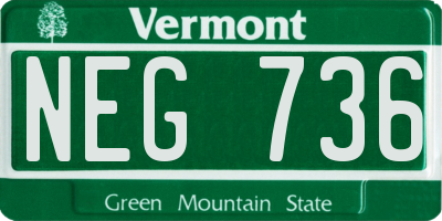 VT license plate NEG736