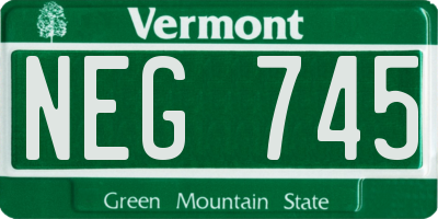 VT license plate NEG745