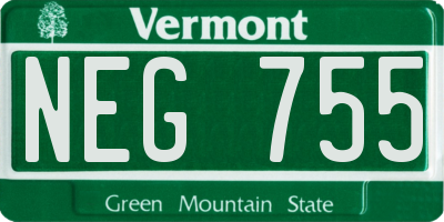 VT license plate NEG755