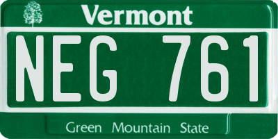 VT license plate NEG761