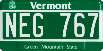 VT license plate NEG767