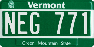 VT license plate NEG771