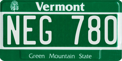 VT license plate NEG780