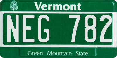 VT license plate NEG782