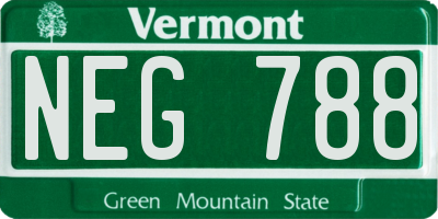 VT license plate NEG788