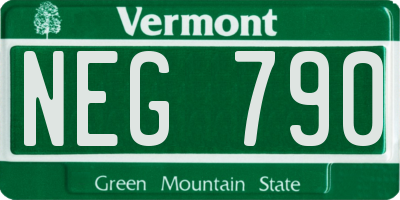 VT license plate NEG790