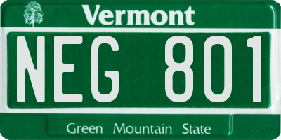 VT license plate NEG801