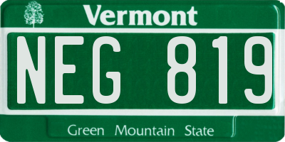 VT license plate NEG819